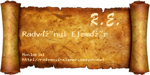 Radványi Elemér névjegykártya