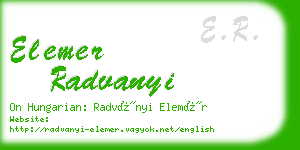 elemer radvanyi business card